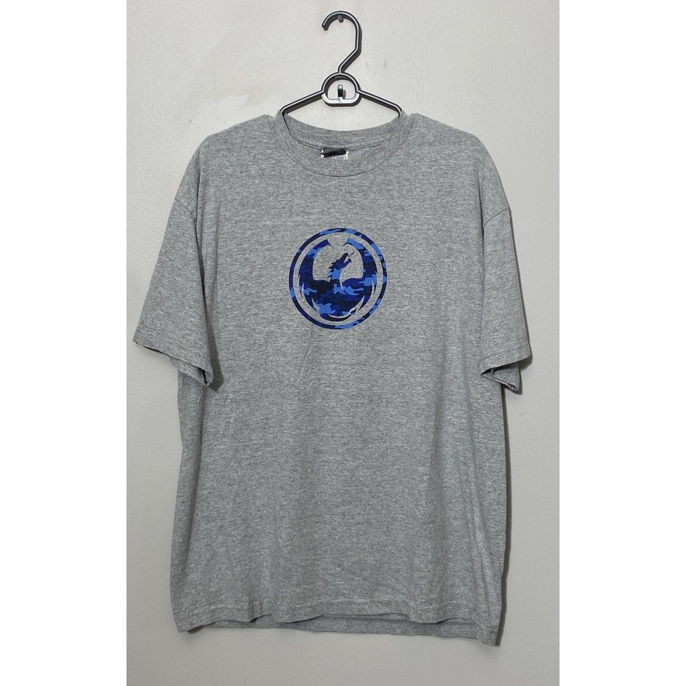 Vintage Dragon Alliance Skate Graphic T-Shirt Gray Blue Camo Y2K Alstyle AAA  XL